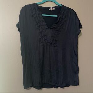 Anthropologie | Women’s Dolan Navy Blue V Neck Blouse Size Medium